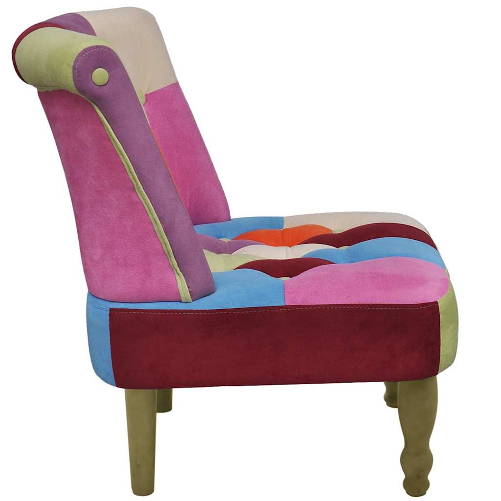 Chaises en style français lot de 2 avec design patchwork tissu - XIOS