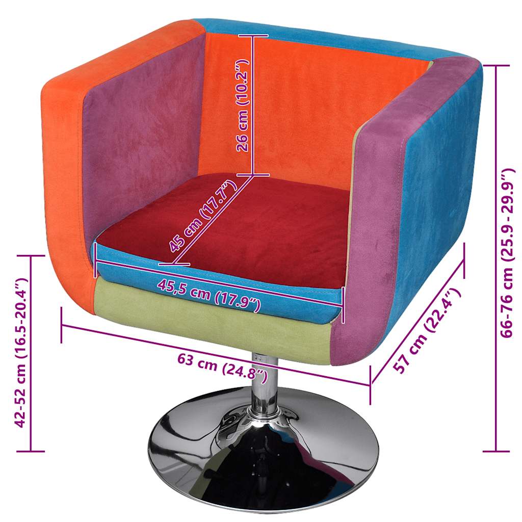 Fauteuil avec design de patchwork Cube Tissu - XIOS