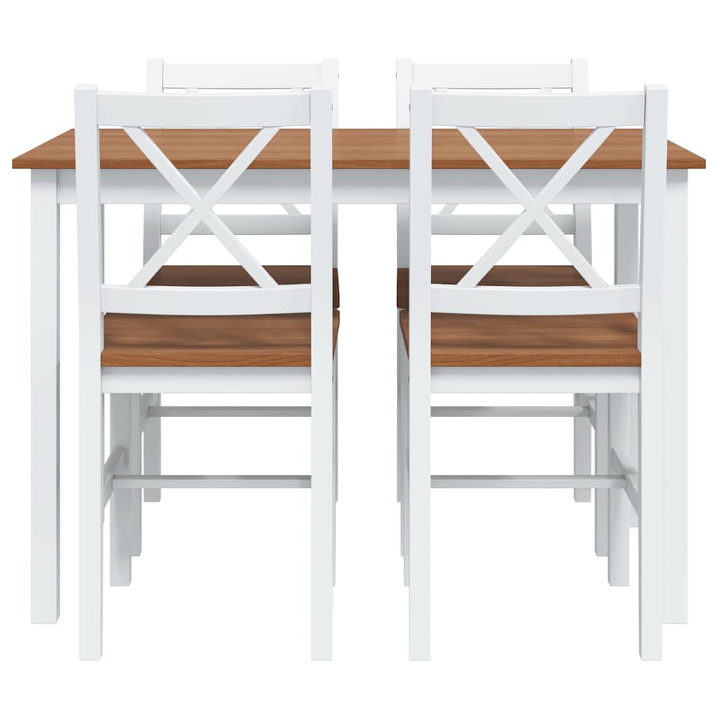 Ensemble de salle à manger 5 pcs Marron et blanc - XIOS