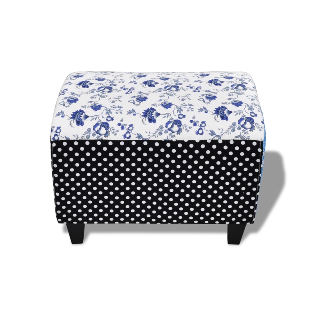Repose-pied Design avec patchwork Bleu et blanc - XIOS