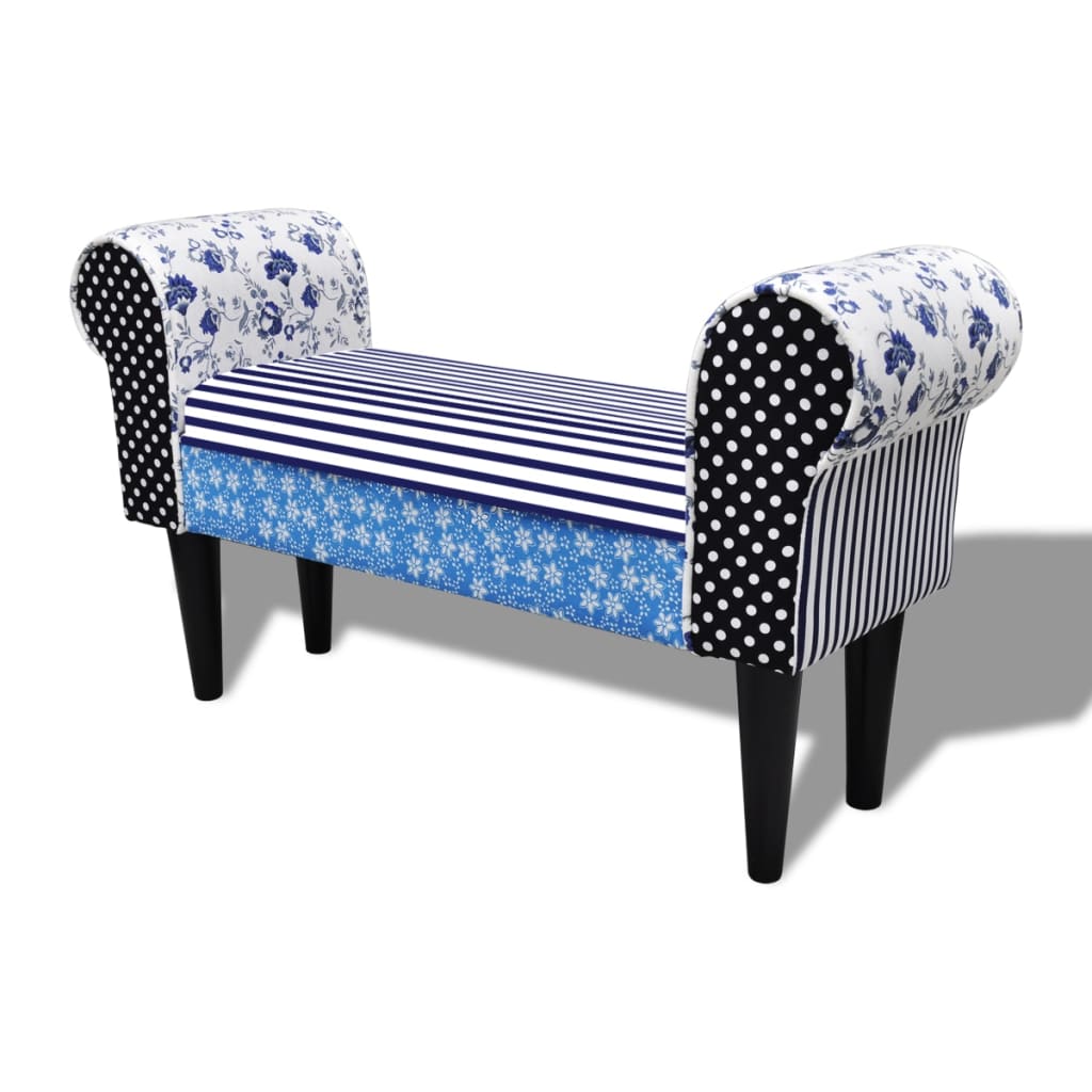 Banc Design avec patchwork Bleu et blanc - XIOS