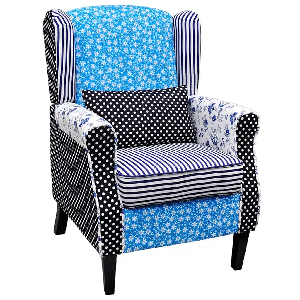 Fauteuil avec design de patchwork Tissu