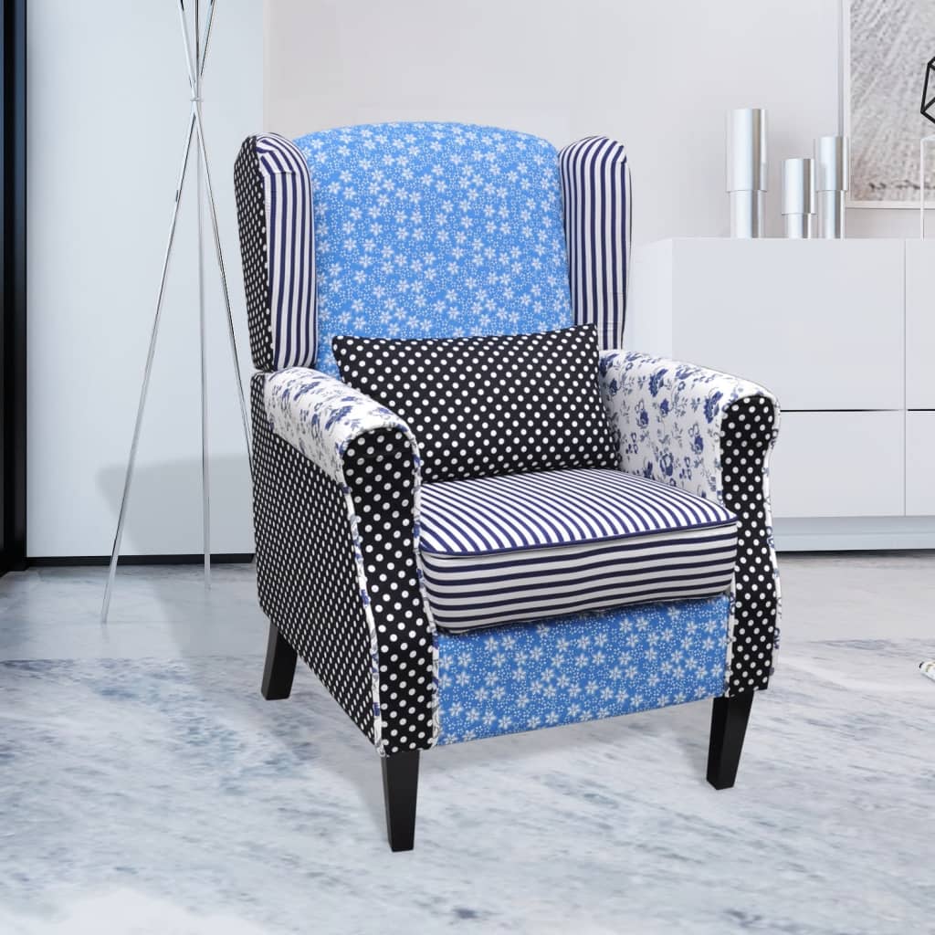 Fauteuil avec design de patchwork Tissu - XIOS