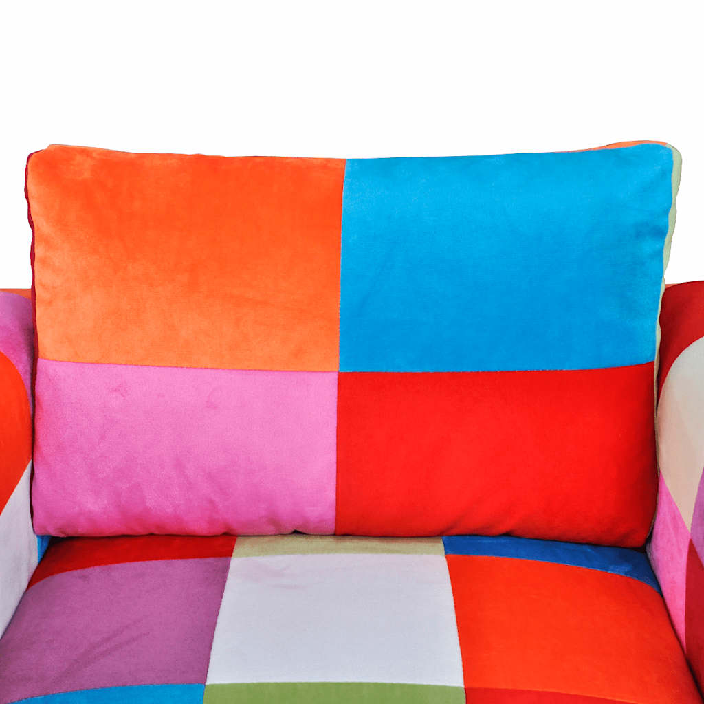 Fauteuil cube avec design de patchwork Chrome Tissu - XIOS