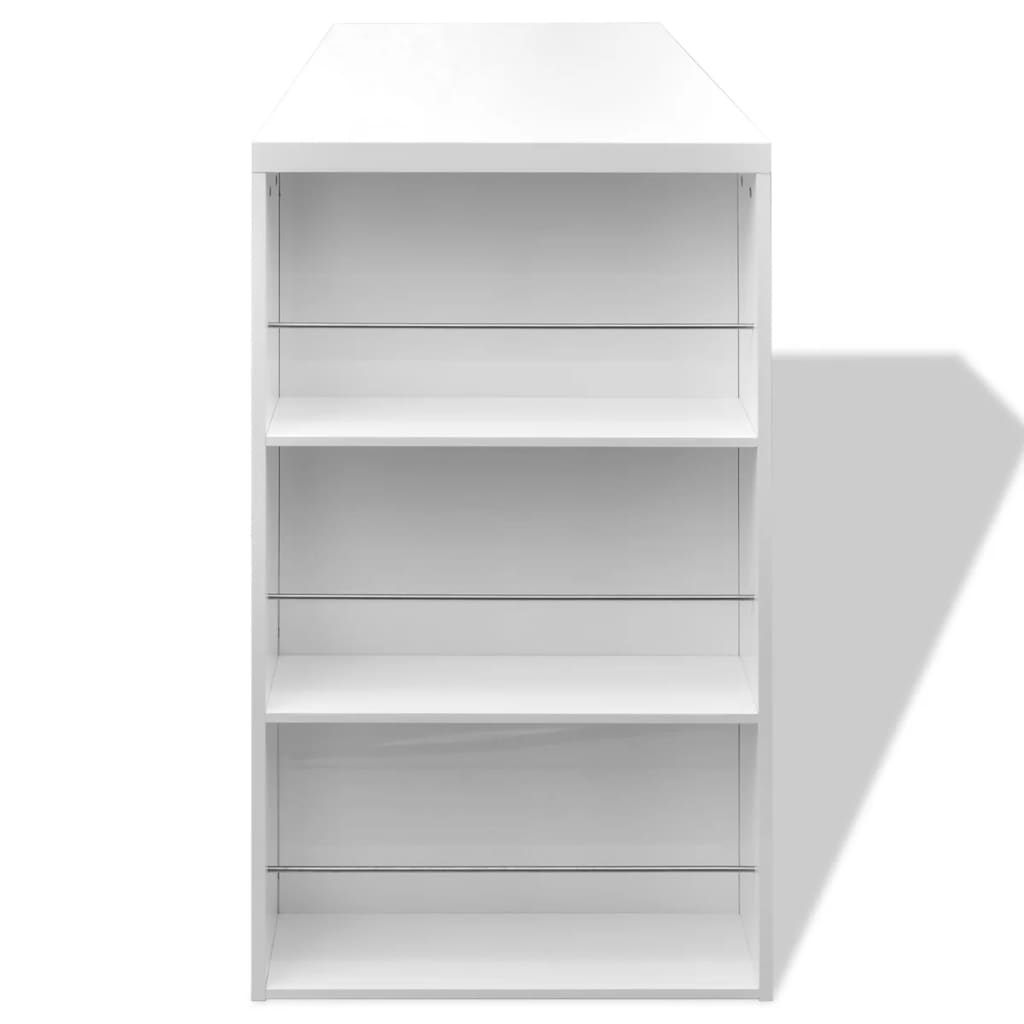 Table de bar MDF avec casier à bouteilles Blanc haut brillance - XIOS