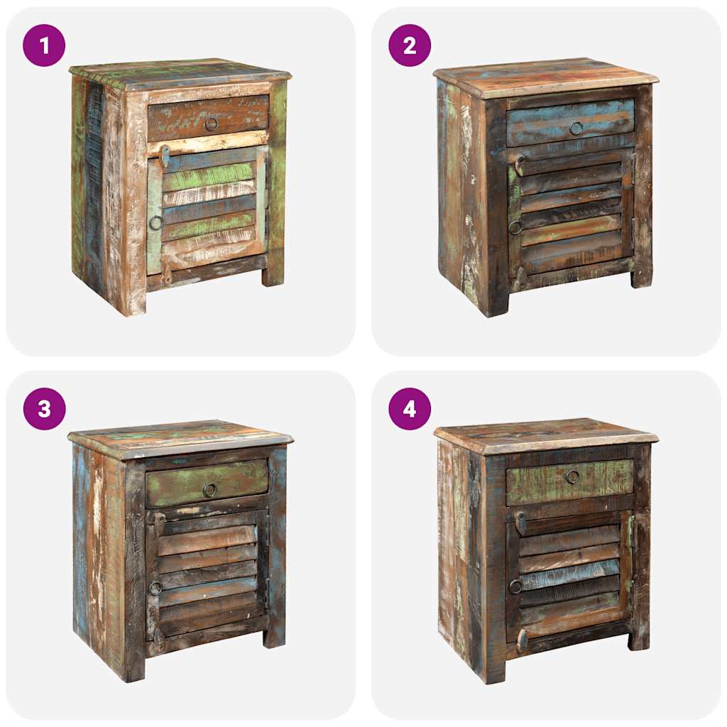 Table de coin avec 1 tiroir et 1 porte Bois de récupération - XIOS