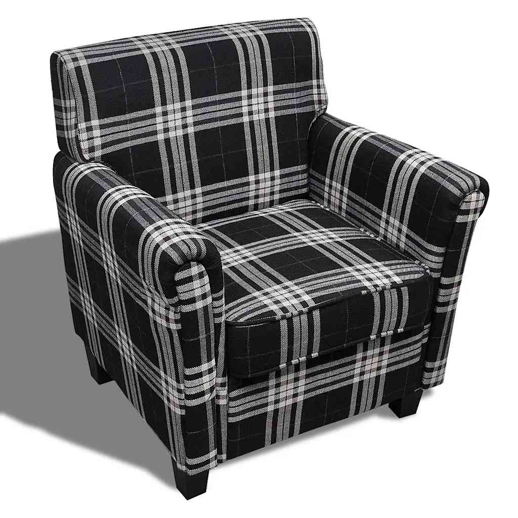 Fauteuil avec coussin Noir Tissu - XIOS
