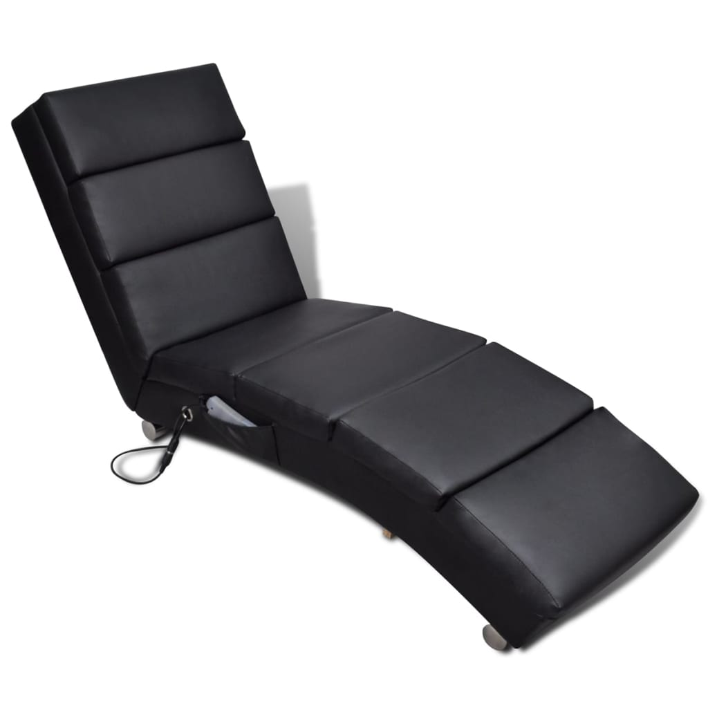 Chaise longue de massage Noir Similicuir - XIOS