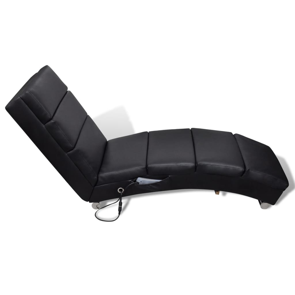 Chaise longue de massage Noir Similicuir - XIOS