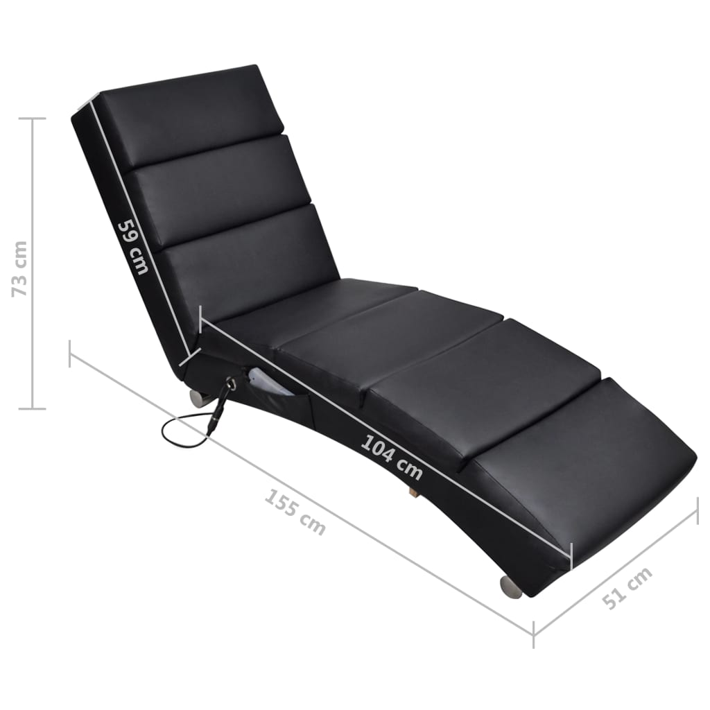 Chaise longue de massage Noir Similicuir - XIOS