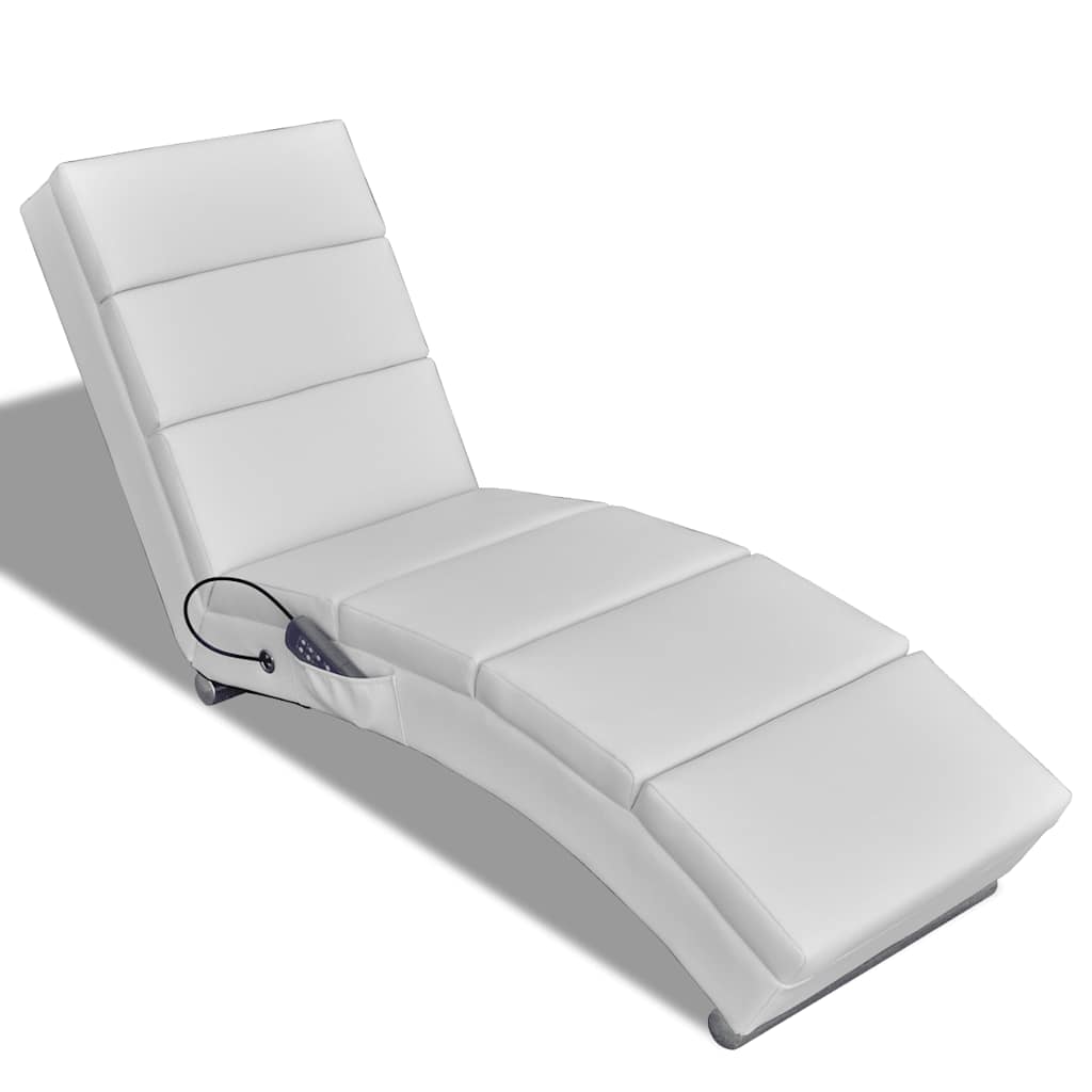 Chaise longue de massage Blanc Similicuir - XIOS