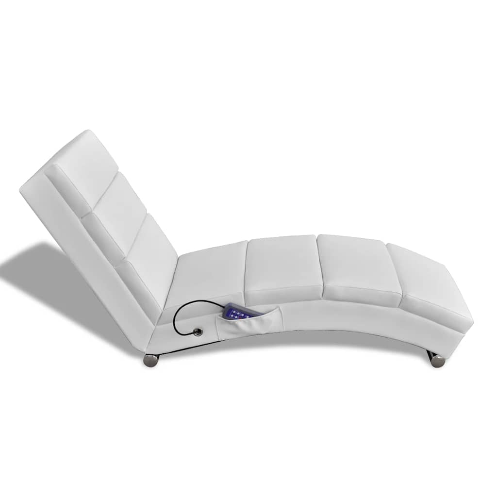 Chaise longue de massage Blanc Similicuir - XIOS