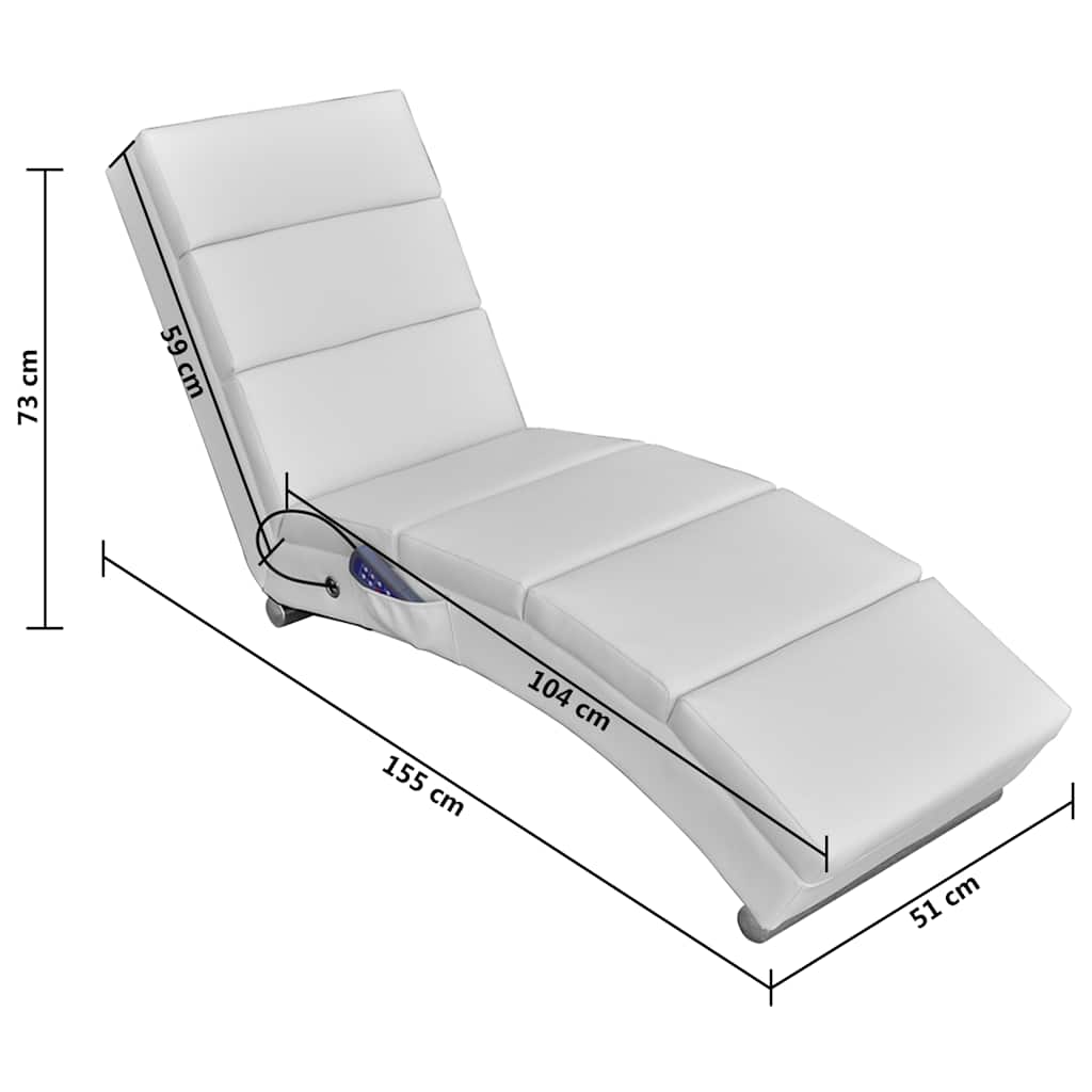 Chaise longue de massage Blanc Similicuir - XIOS