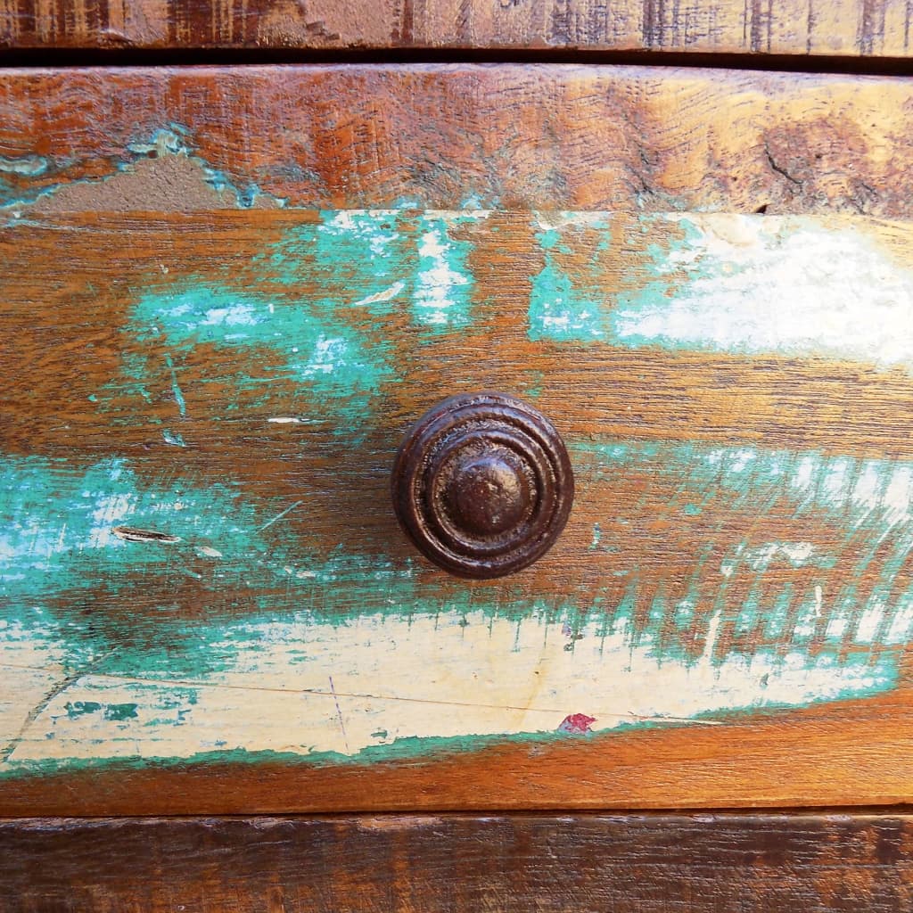 Table basse avec bord incurvé et 1 tiroir Bois de récupération - XIOS