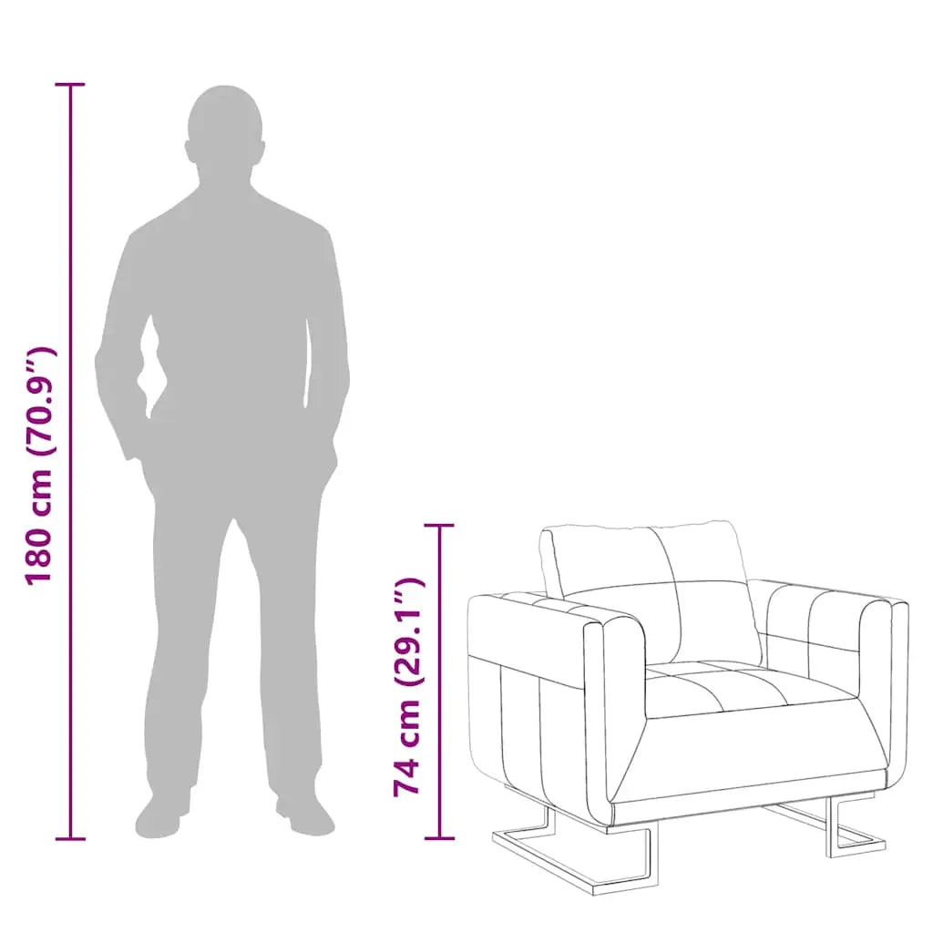 Fauteuil cube avec pieds chromés Noir Similicuir - XIOS
