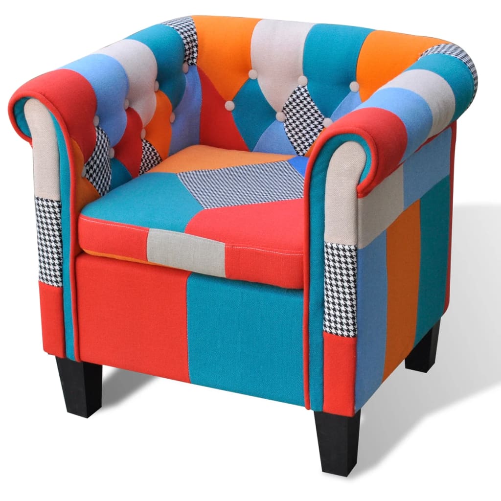 Fauteuil avec design de patchwork Tissu - XIOS