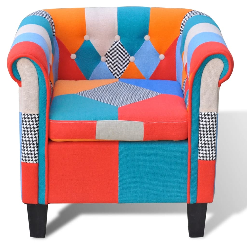 Fauteuil avec design de patchwork Tissu - XIOS