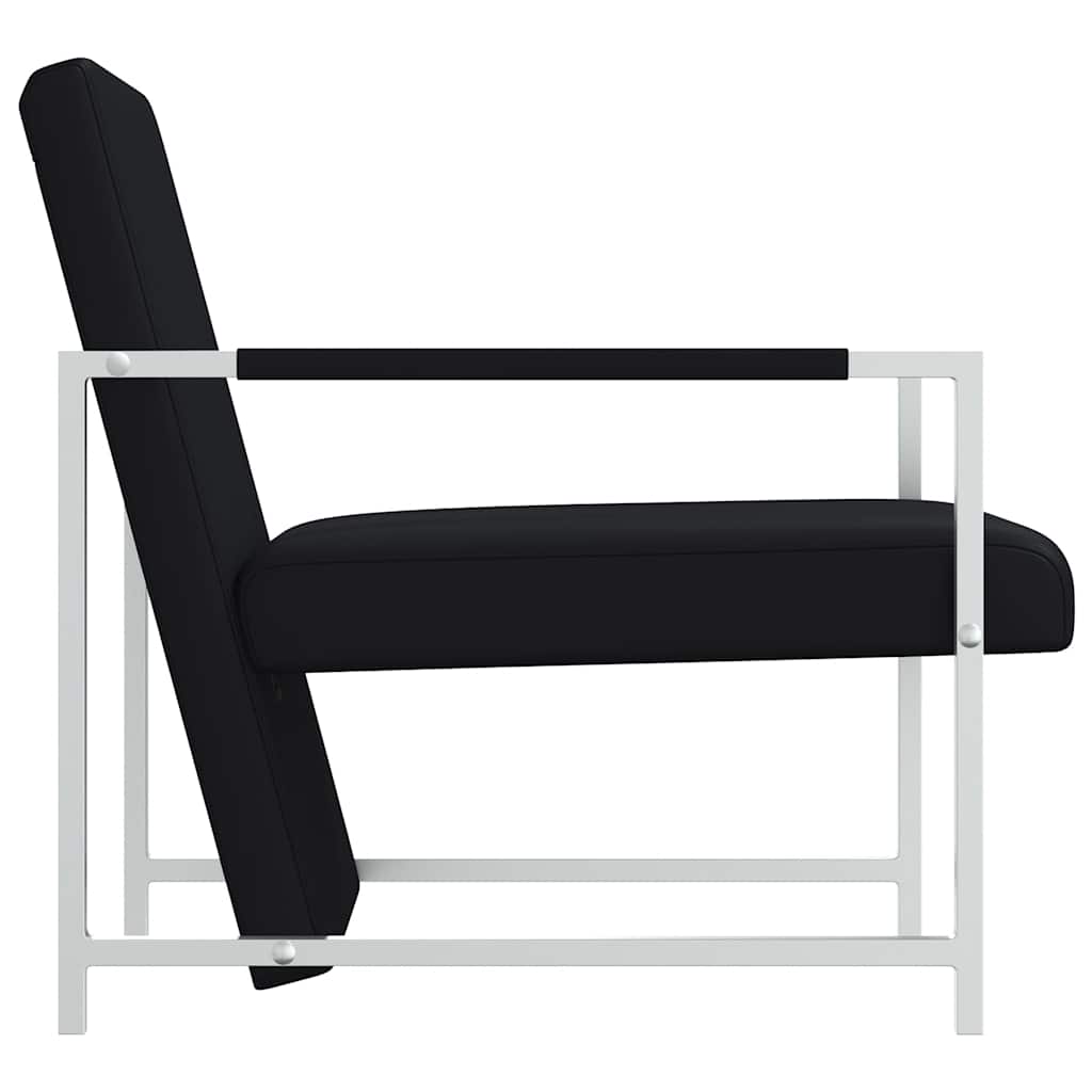 Fauteuils lot de 2 avec cadre chromé noir similicuir - XIOS