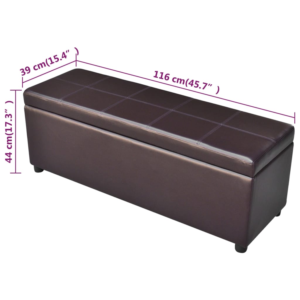 Banc long de rangement bois marron - XIOS