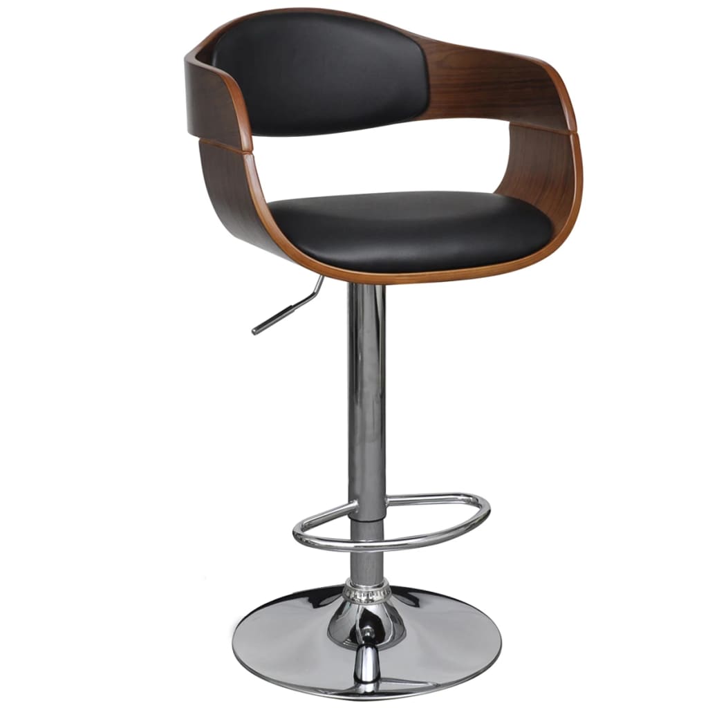 Tabouret de bar bois courbé et similicuir - XIOS