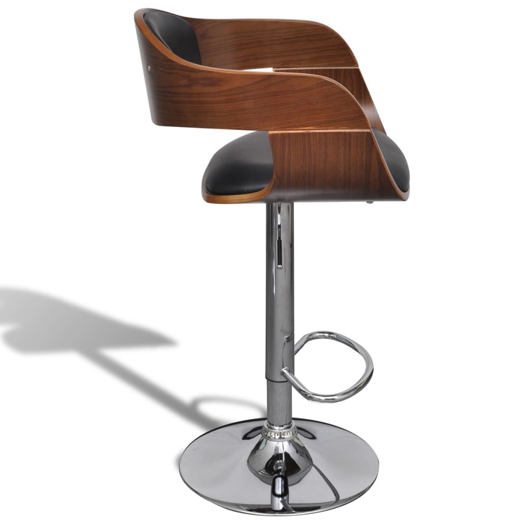 Tabouret de bar bois courbé et similicuir - XIOS