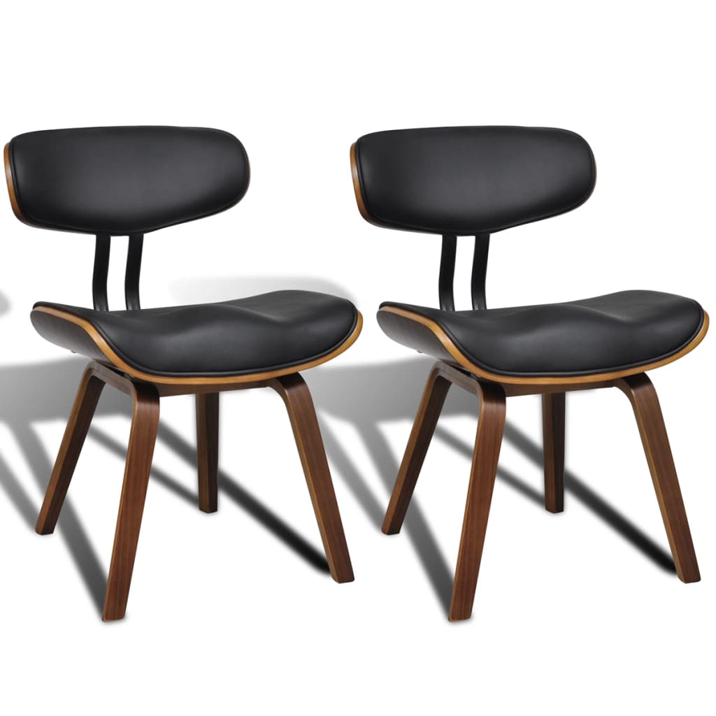 Chaises à manger lot de 2 bois courbé et similicuir - XIOS