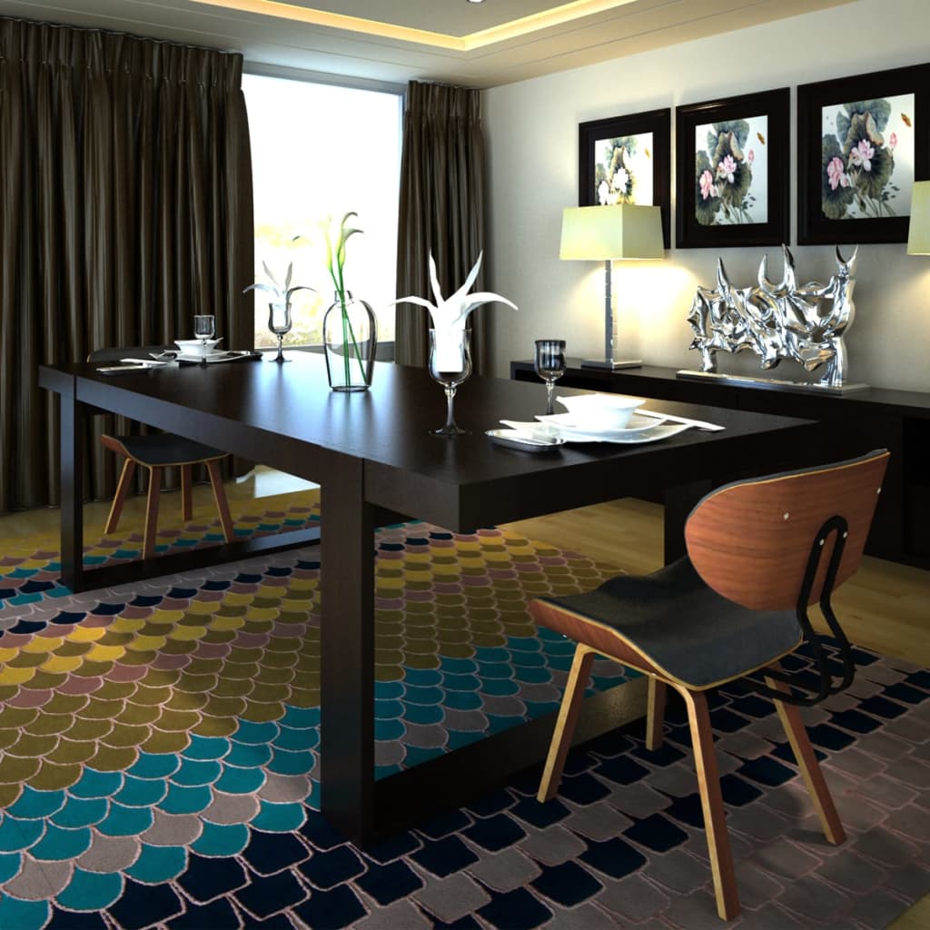 Chaises à manger lot de 2 bois courbé et similicuir - XIOS