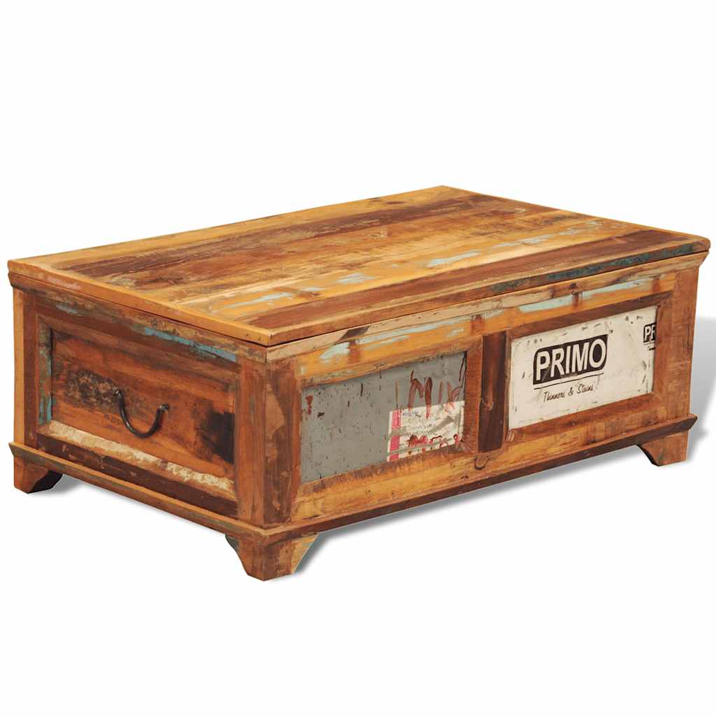 Table basse avec espace de rangement vintage Bois recyclé - XIOS