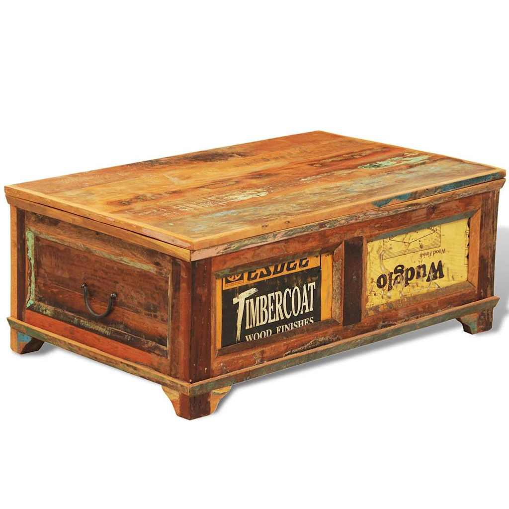 Table basse avec espace de rangement vintage Bois recyclé - XIOS