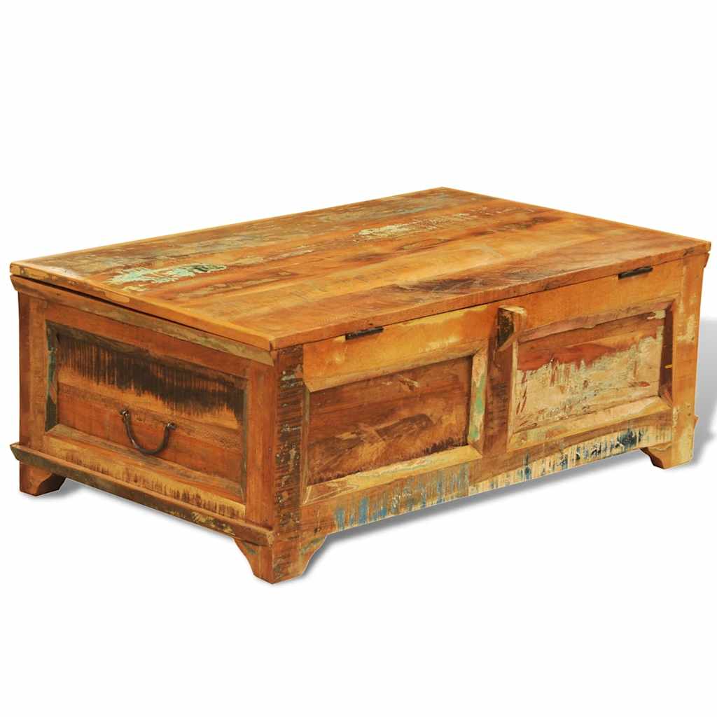 Table basse avec espace de rangement vintage Bois recyclé - XIOS