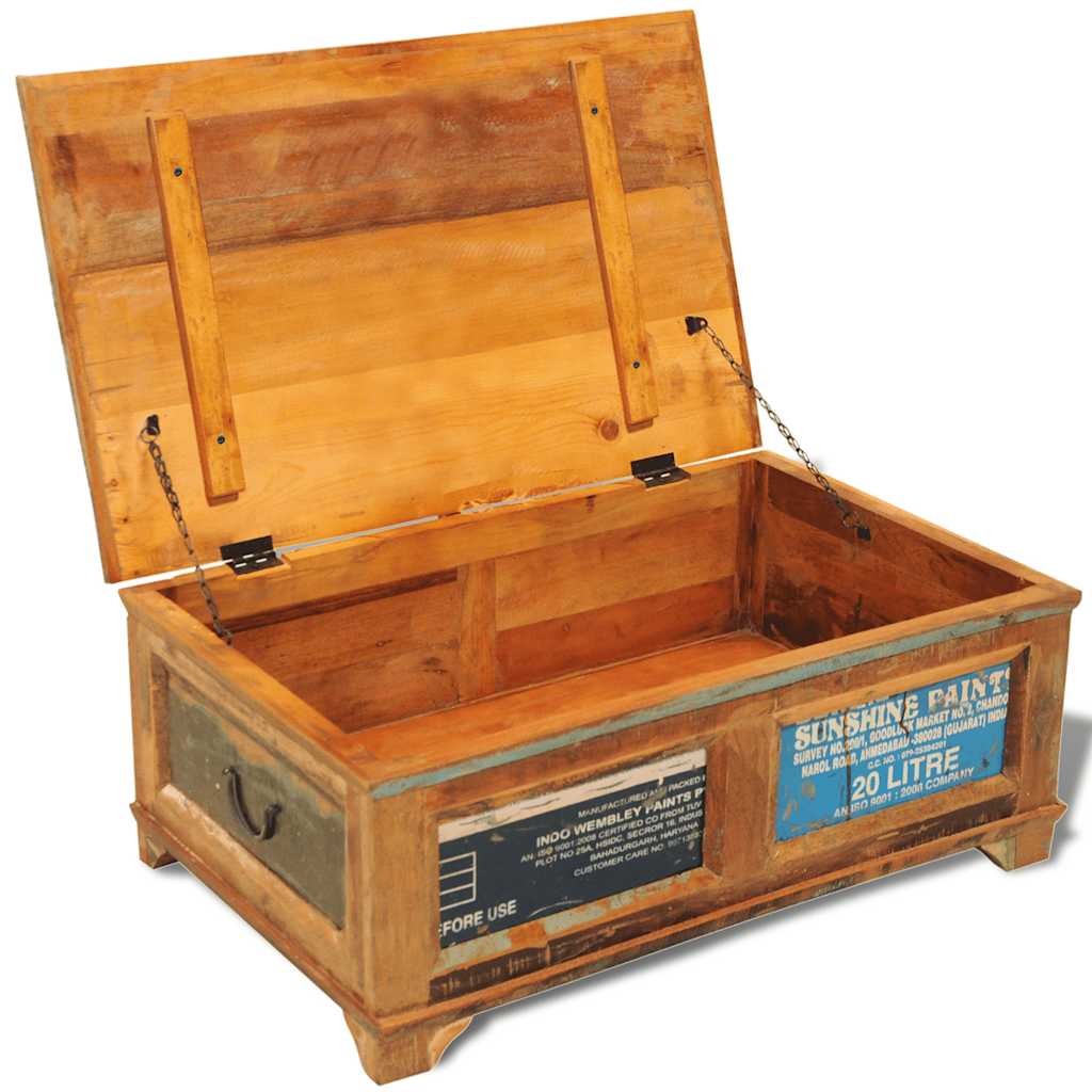 Table basse avec espace de rangement vintage Bois recyclé - XIOS