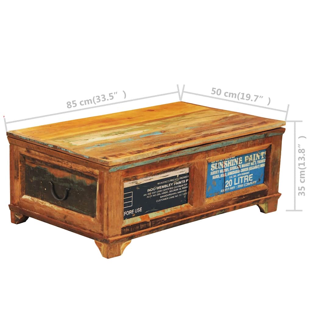 Table basse avec espace de rangement vintage Bois recyclé - XIOS