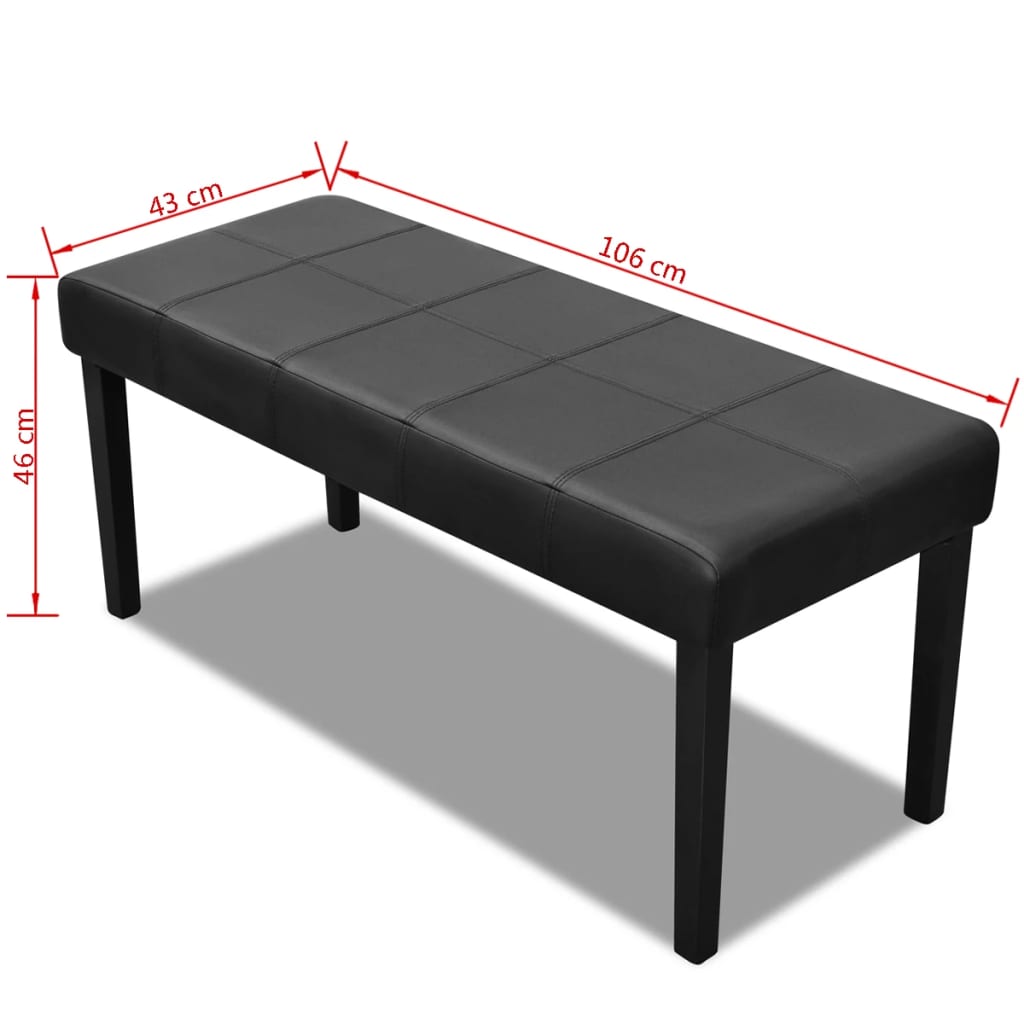 Banc en cuir synthétique de haute qualité Noir - XIOS