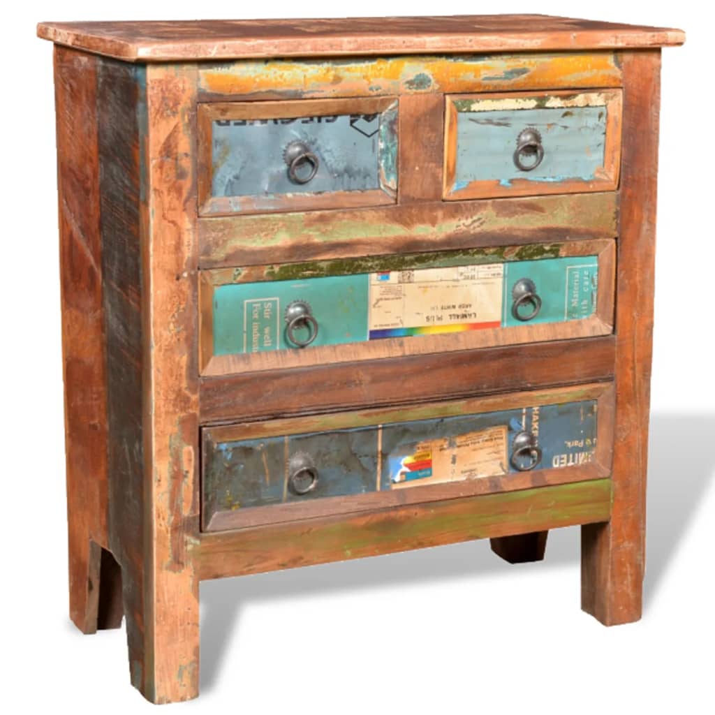 Armoire avec 4 tiroirs Bois massif de récupération - XIOS