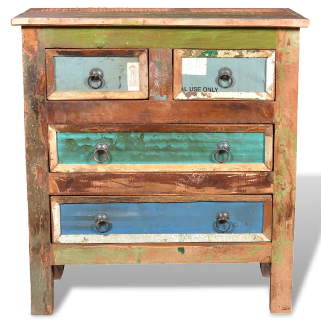 Armoire avec 4 tiroirs Bois massif de récupération - XIOS