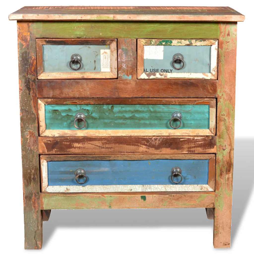Armoire avec 4 tiroirs Bois massif de récupération