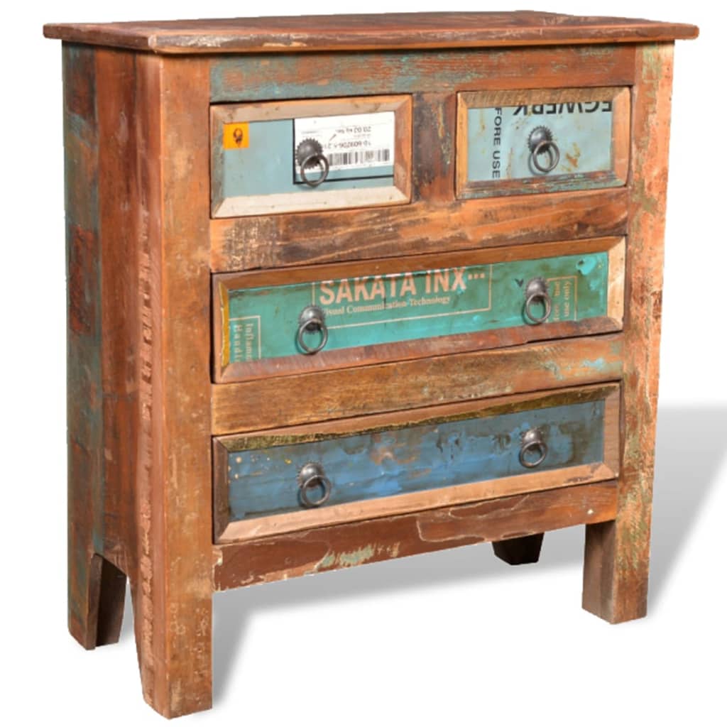 Armoire avec 4 tiroirs Bois massif de récupération - XIOS
