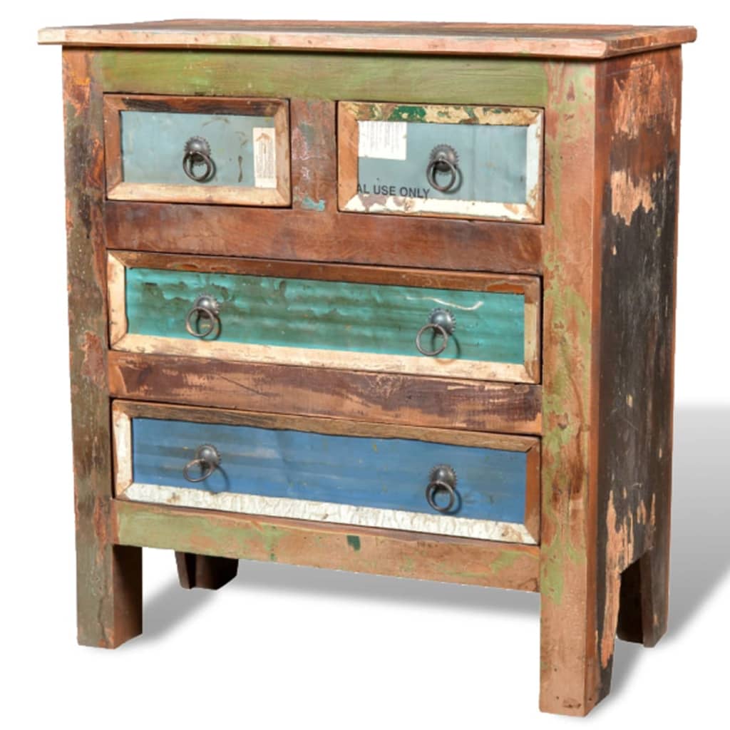 Armoire avec 4 tiroirs Bois massif de récupération - XIOS