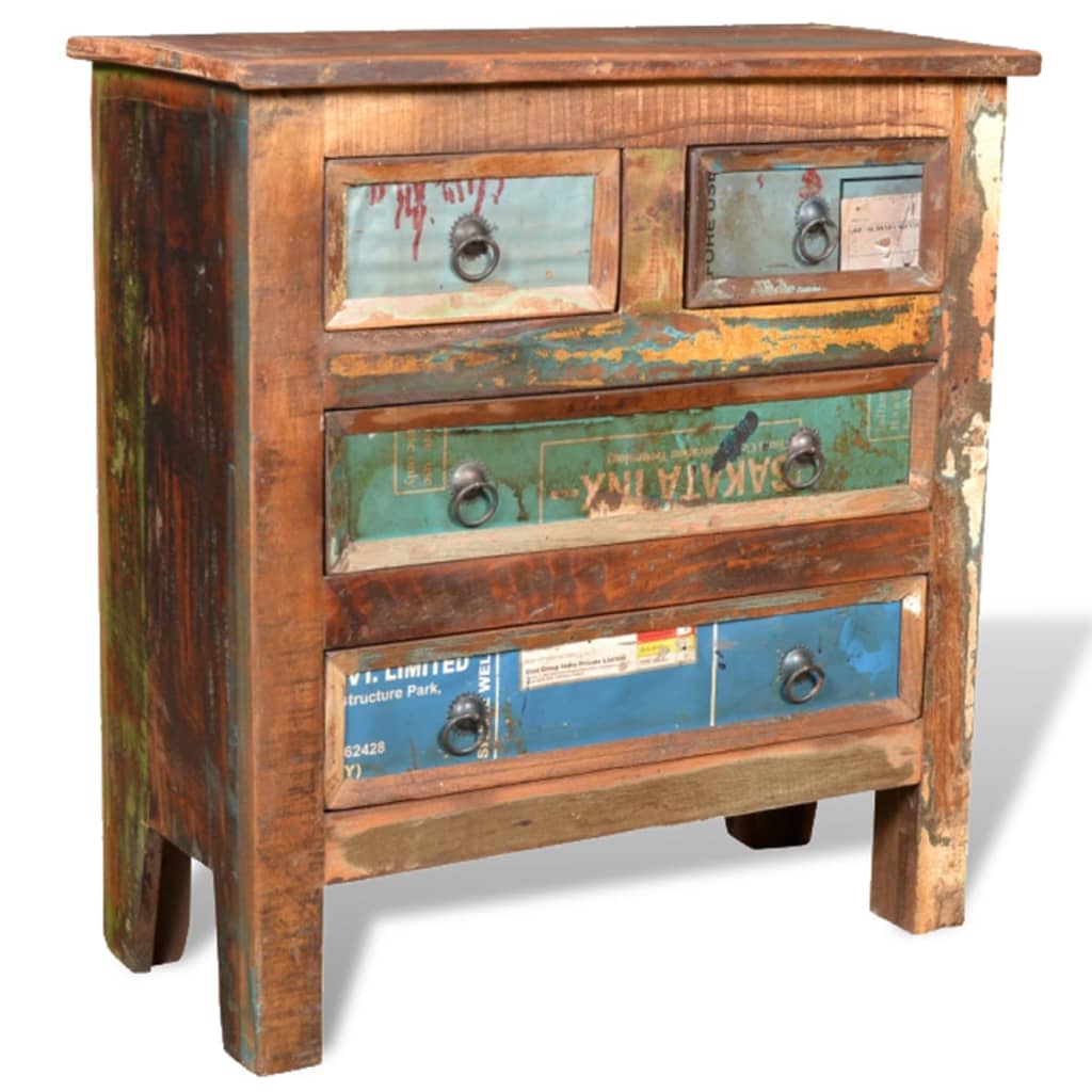 Armoire avec 4 tiroirs Bois massif de récupération - XIOS