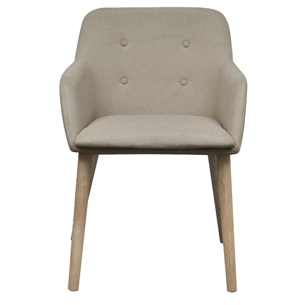 Chaises à manger lot de 2 beige tissu et chêne massif - XIOS