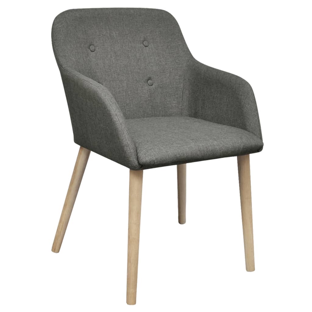 Chaises à manger lot de 2 gris clair tissu et chêne massif - XIOS
