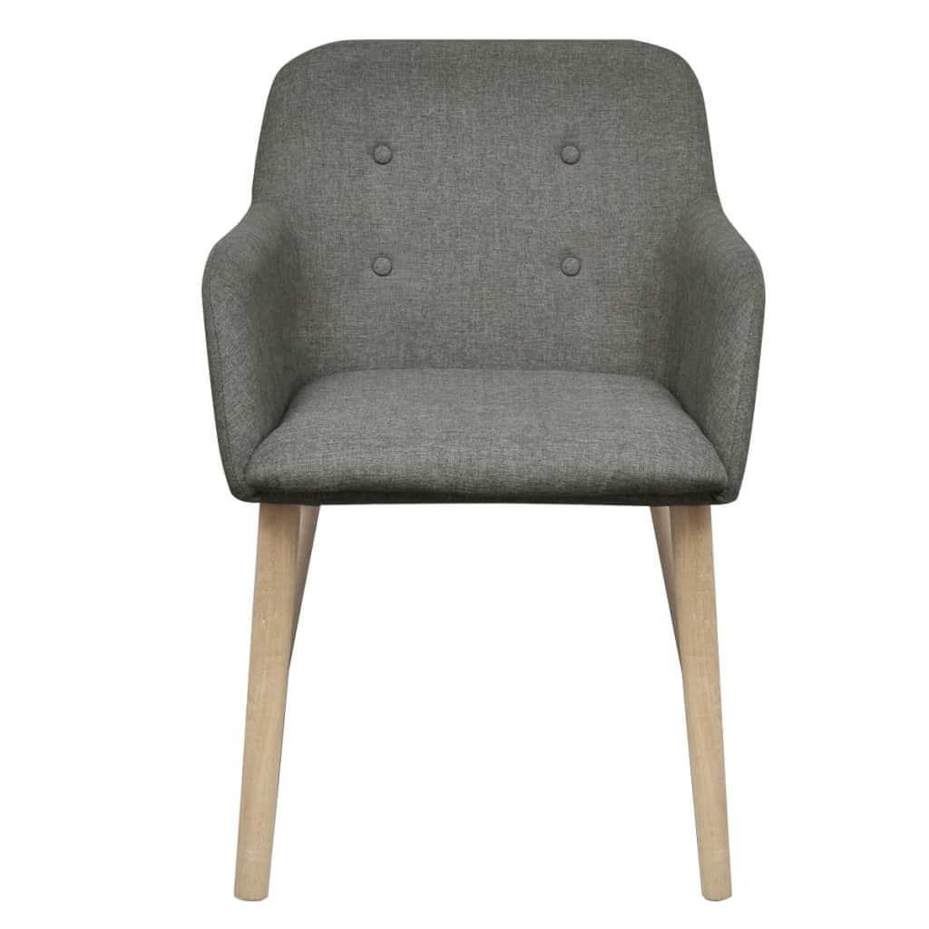 Chaises à manger lot de 2 gris clair tissu et chêne massif - XIOS