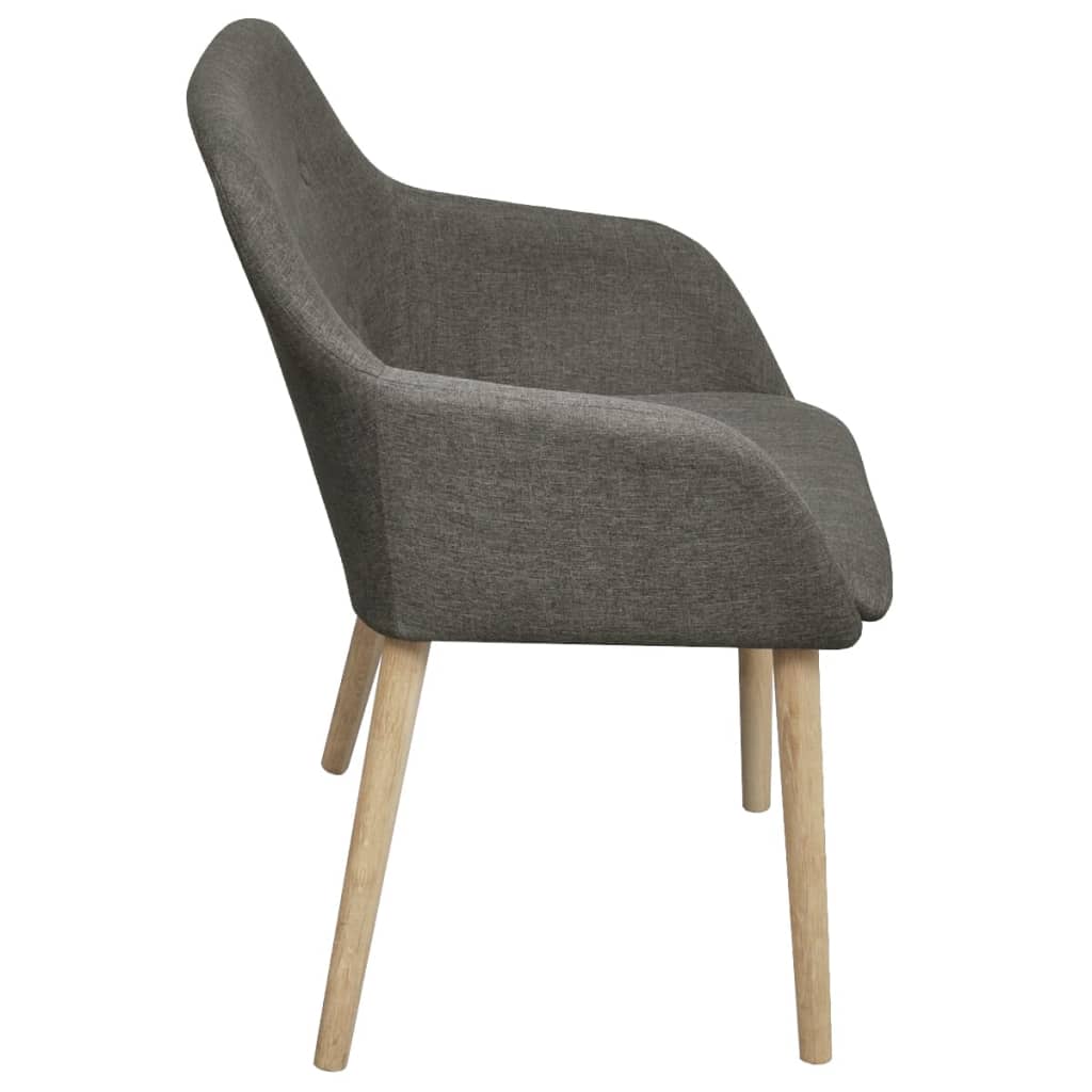Chaises à manger lot de 2 gris clair tissu et chêne massif - XIOS