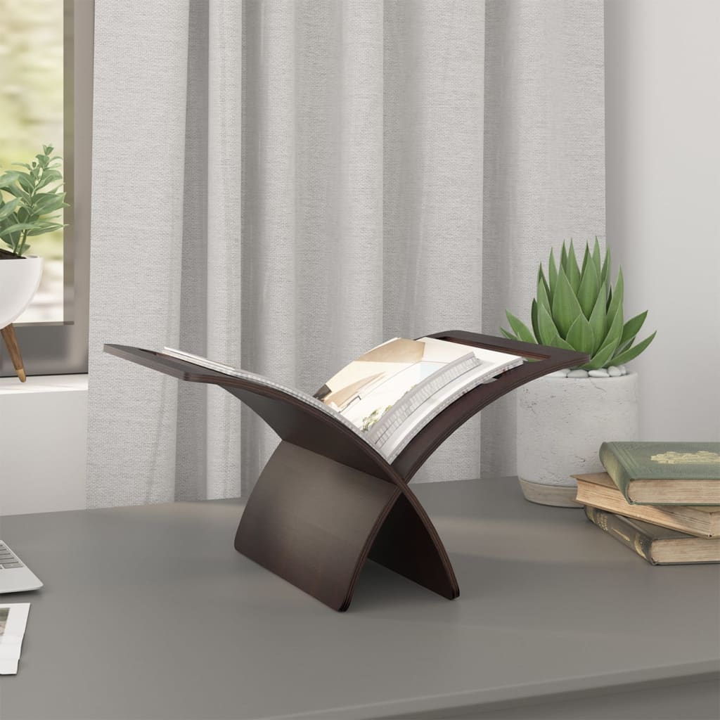 Porte-revue en bois sur pied marron - XIOS