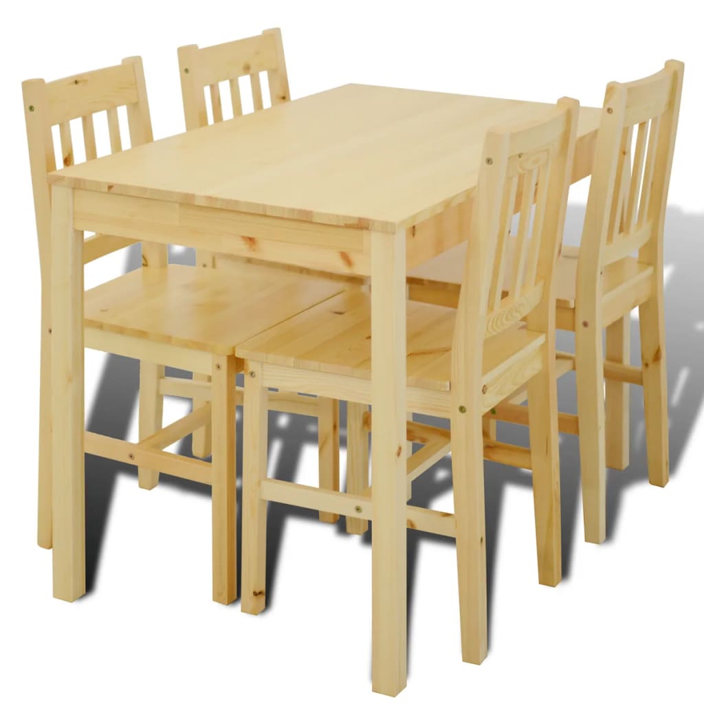 Table de salle à manger en bois avec 4 chaises Naturel - XIOS