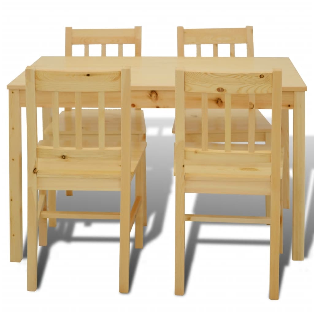 Table de salle à manger en bois avec 4 chaises Naturel - XIOS