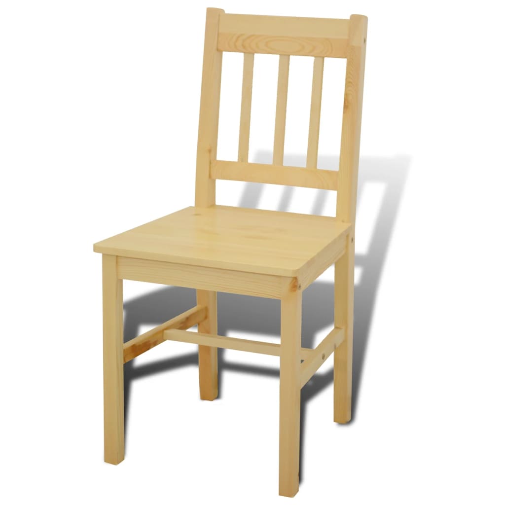 Table de salle à manger en bois avec 4 chaises Naturel