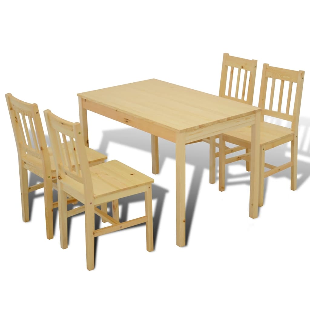 Table de salle à manger en bois avec 4 chaises Naturel - XIOS