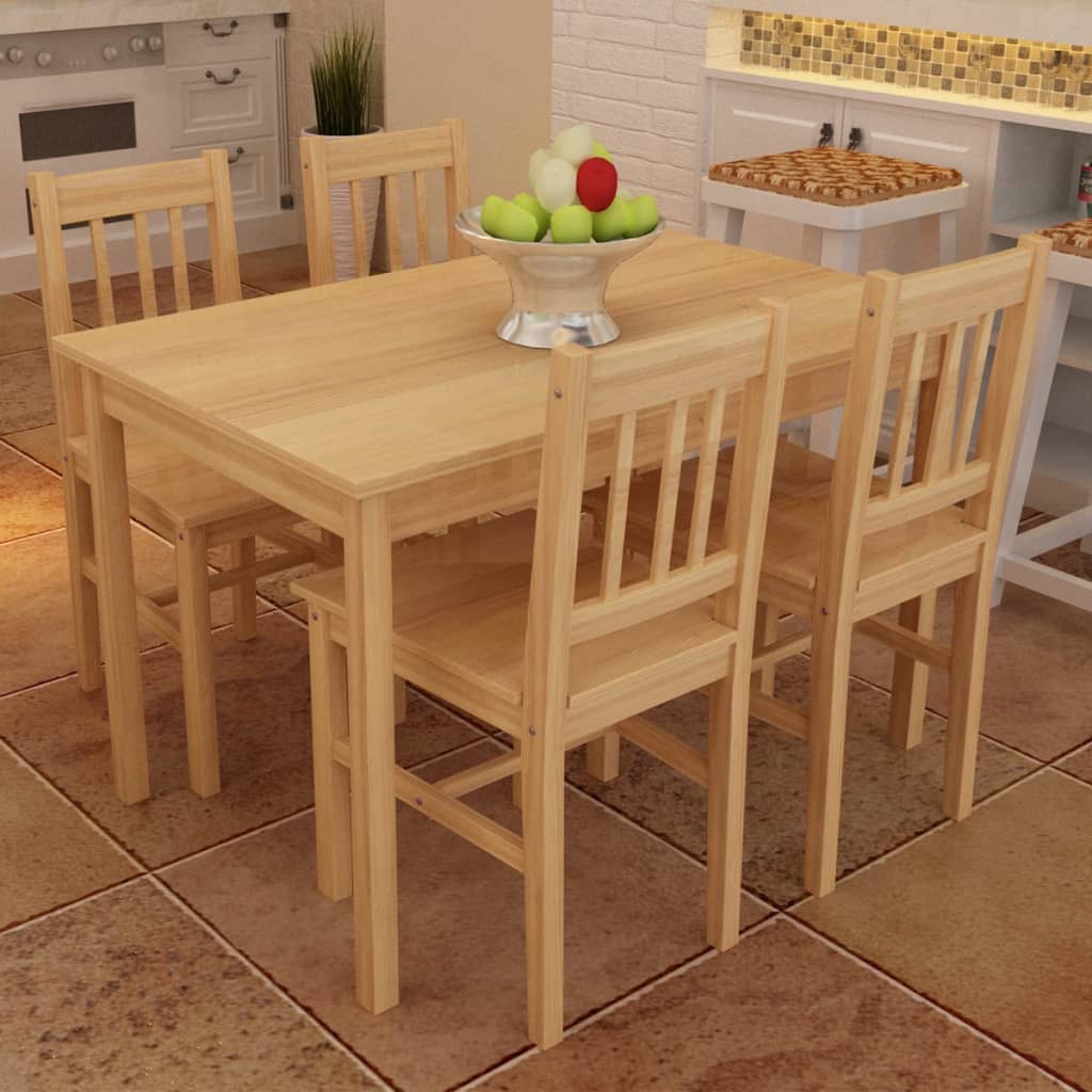 Table de salle à manger en bois avec 4 chaises Naturel - XIOS