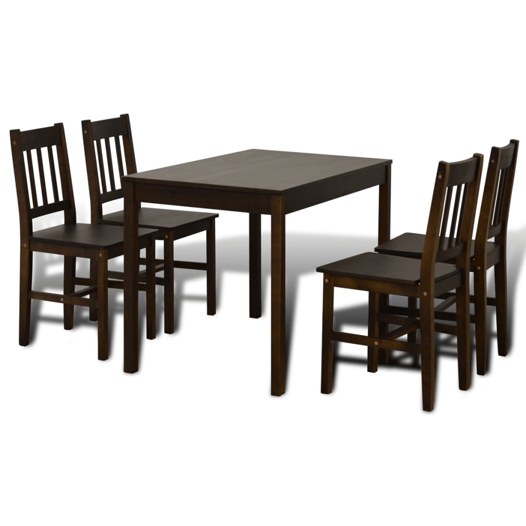 Table de salle à manger avec 4 chaises Marron - XIOS